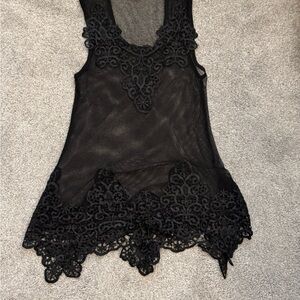 Sarah Lo Black Mesh Top